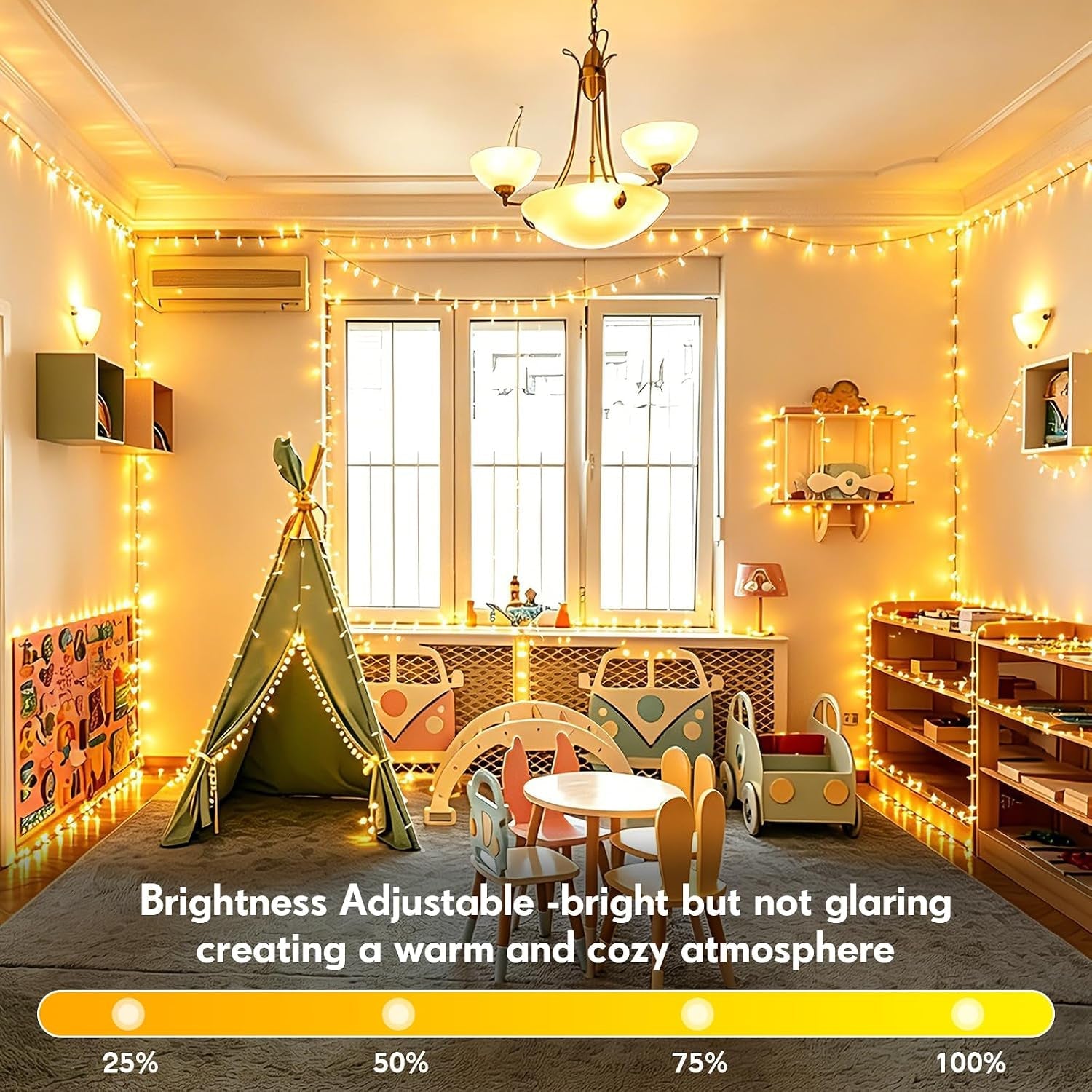 120M 1000 LED Fairy Lights Outdoor String Lights Plug in Extra Long Christmas Lights Waterproof with Remote Timer 8 Modes for outside Garden Patio Party Wedding Yard Tree Decorations Warm White