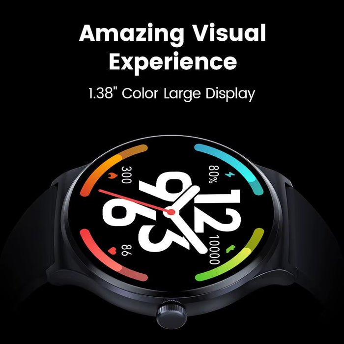 Solar Lite Smart Watch 1.38" Display Bluetooth 5.3 100+ Watch Faces Spo2 Heart Rate Monitor 20 Days Endurance Smartwatch