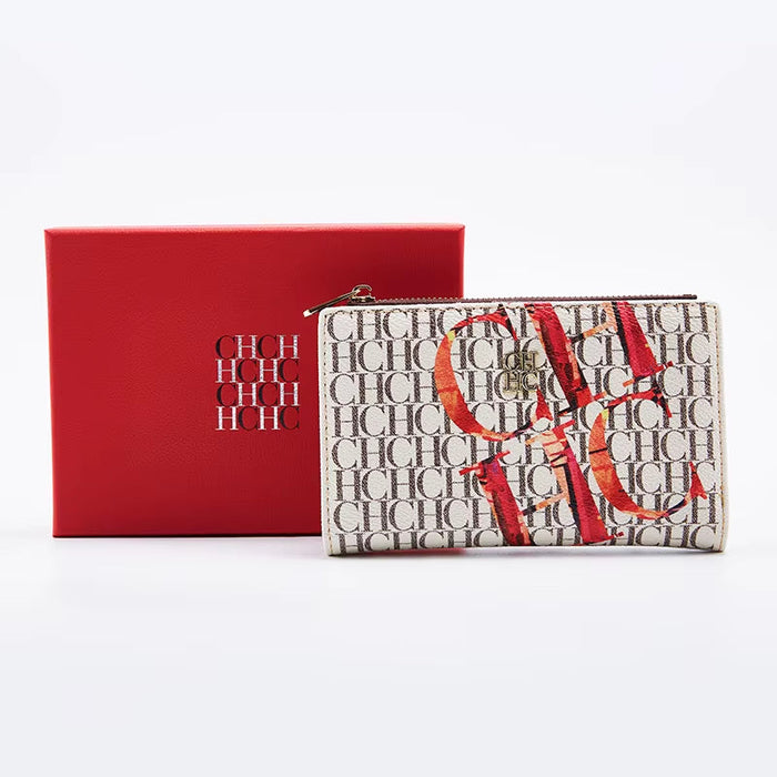 '-Women'S Cartoon Printing Long Wallet Retro Classic Wallet PVC Material Fashion Simple Large Capacity Bags