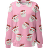 New Hot Sale Women's Casual Capless Round Neck Regular Drop Shoulder Sweater Pullover Print Top