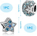 Silver Charms for Bracelets - Summer Ocean Sea Star Pendant with DIY Cube Zirconia Beads, Fashion Jewelry Suitable for Pandora Bracelet Making, DIY Gifts for Women and Girls 2PCS