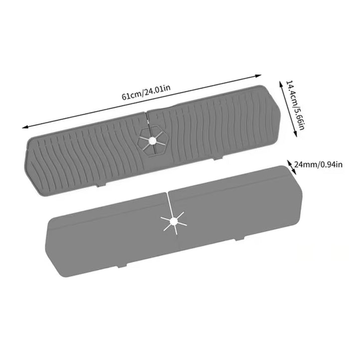 24In Kitchen Long Silicone Sink Faucet Mat Splash Guard for Sink Faucet Absorbent Sink Countertop Protectors Mat Kitchen Gadgets