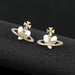 Saturn Planet Stud Earrings for Women Girl Heart Earrings