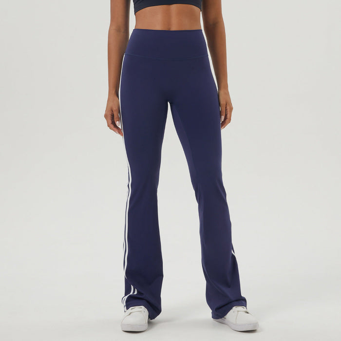 Women's Contrast Striped Yoga Flared Trousers
