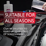 Ultimate Screenwash, 500Ml - Concentrated Screen Wash for Cars, up to 8 Litres - down to -45°C, Winter Windscreen Washer Fluid - Screenwash Concentrate Dilute for All Seasons for Windshield