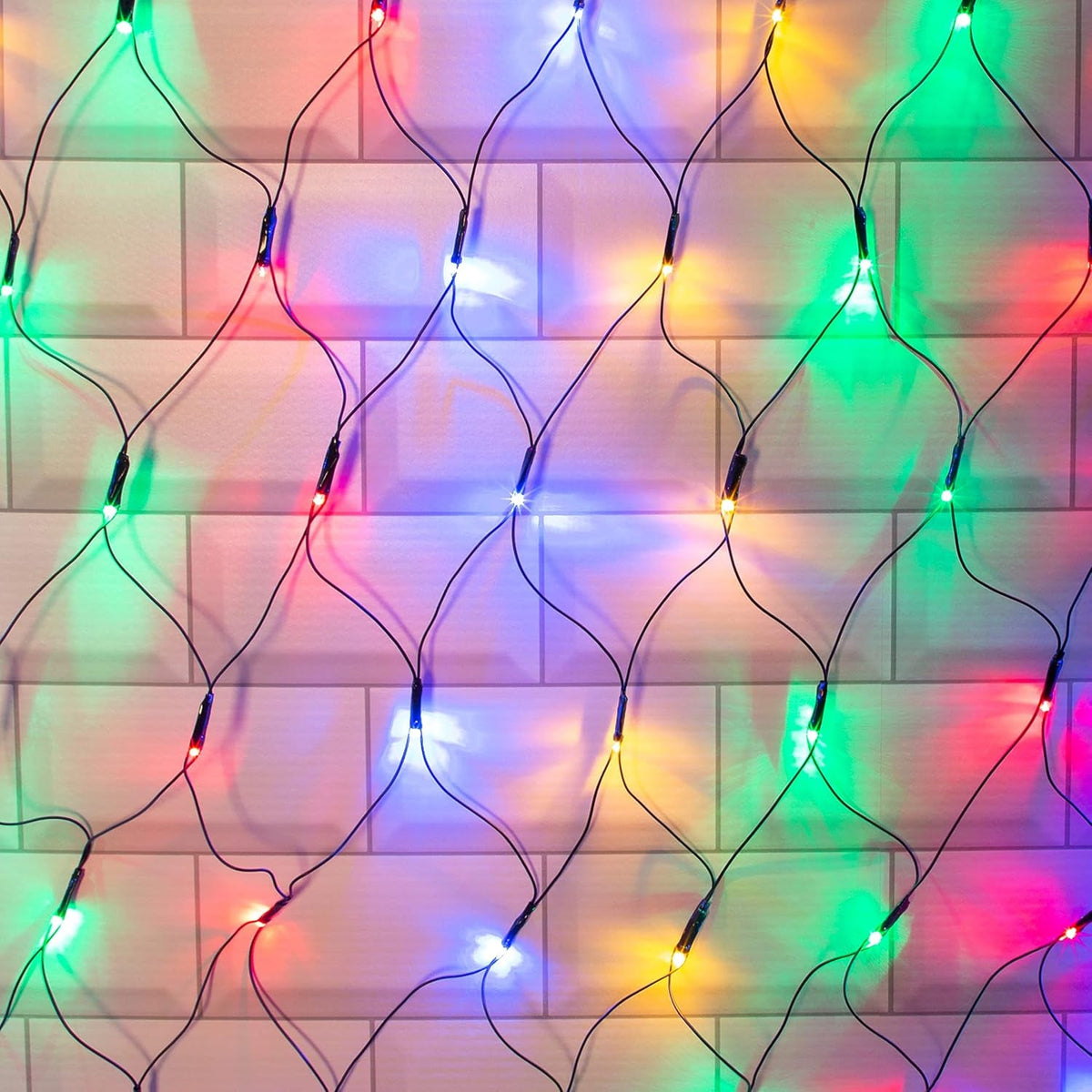 77820 180 LED Multi-Coloured Christmas Net Lights/Curtain Style Window Lights / 8 Different Modes/Mains Powered/Indoor and Outdoor / 1.8 X 1.2M