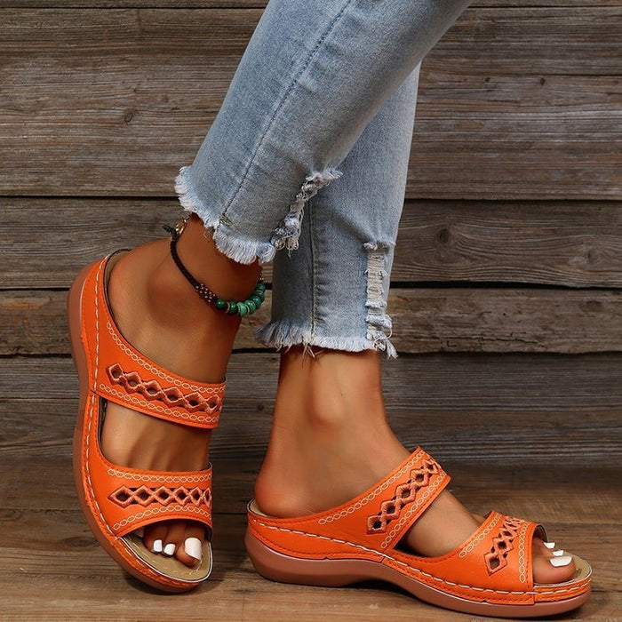 New One-word Slippers For Women Spring New Muffin Platform Slippers