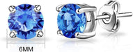 Dark Blue Stud Earrings Created with Zircondia® Crystals