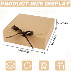 10 Pack Gift Boxes with Lids 16X16X5Cm Kraft Cardboard Gift Box Bridesmaid Proposal Box for Wedding Birthday Christmas Party Present