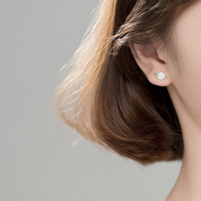 20G CZ Asymmetric Star Moon Planet Small Cartilage Stud Earrings for Women Teen Girls Sterling Silver White Gold Plated Hypoallergenic Piercing Post Jewelry Gifts Birthday Bff Daughter Sister Xmas