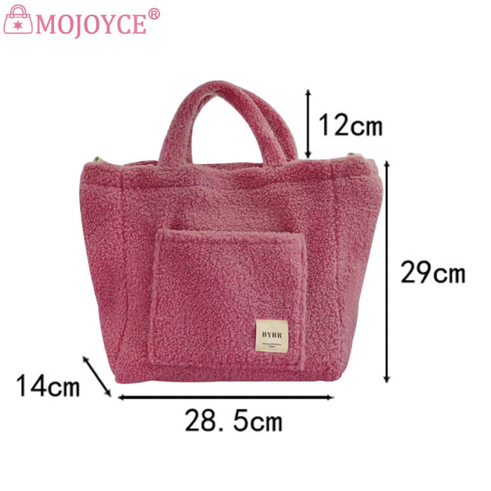 Winter Messenger Bags Soft Plush Women Women Handbag Large Capacity Fleece Shoulder Bag Lamb down Travel Street Ladies Hand Bag
