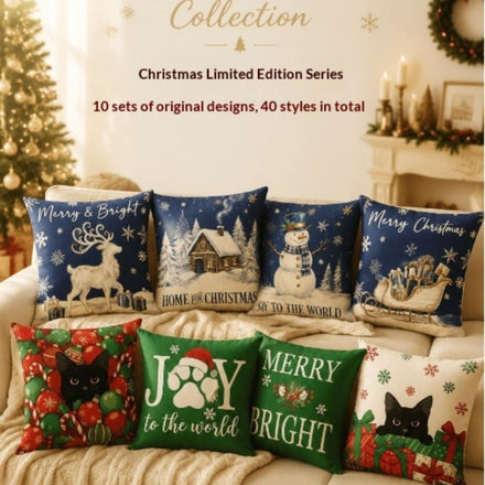 Christmas Print Sofa Bedroom Cushion Pillow Set