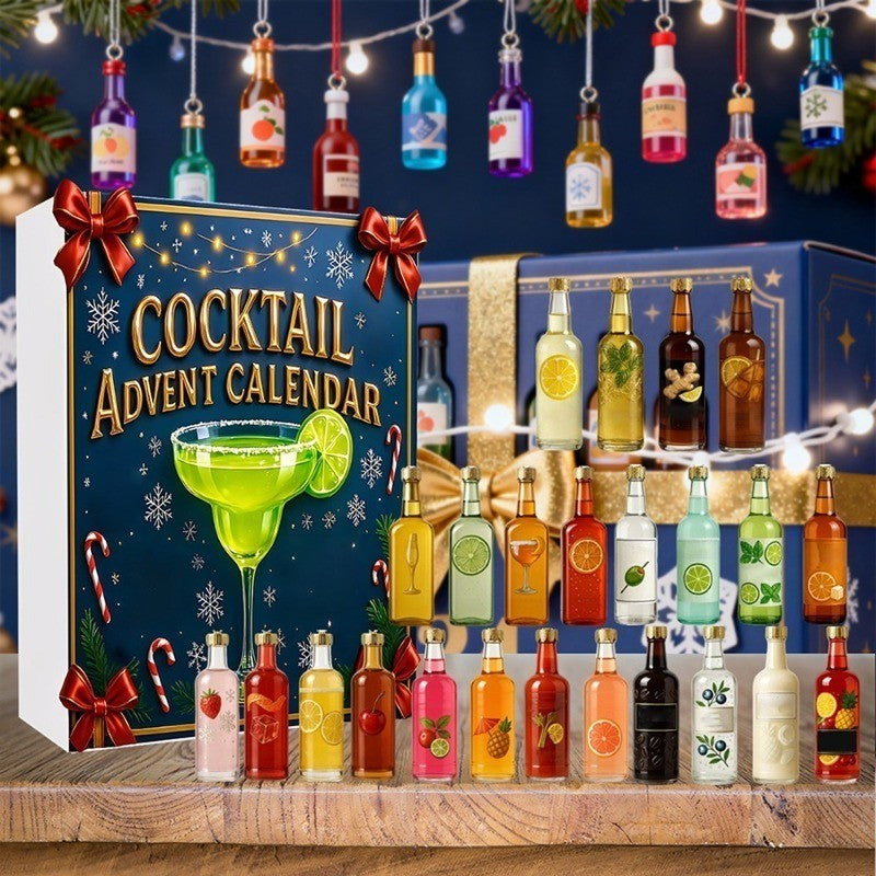 2026 Cocktail Advent Calendar, 24 Days Christmas Countdown Calendar with 24 Mini