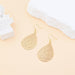 14K Gold Plated Teardrop Dangle Earrings, Handmade Leaf Design, Women'S Fashion Jewellery