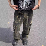 American Mechanical Style Outdoor Camouflage Workwear Casual Pants
