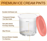 2/4Pcs Ice Cream Pints Cups for NINJA- CREAMI Nc300S Series Ice Cream Maker Replacements Storage Jar with Sealing Lids