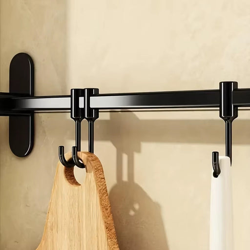 1 Piece Kitchen Facilities Storage Kitchen Pot Cover Knives and Other Kitchen Supplies Wall-Mounted Closet Rack with Hooks