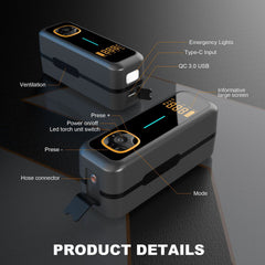 Portable Car Air Pump With Smart Digital Display Universal For Bicycles And Electric Vehicles
