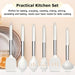 Kitchen Utensils Set, 6 Pcs Silicone White Cooking Utensils Include Ladle Turner Spoon Pasta Server, Heat Resistant Kitchen Tools with Stainless Steel Handle, Non-Stick Cookware Friendly