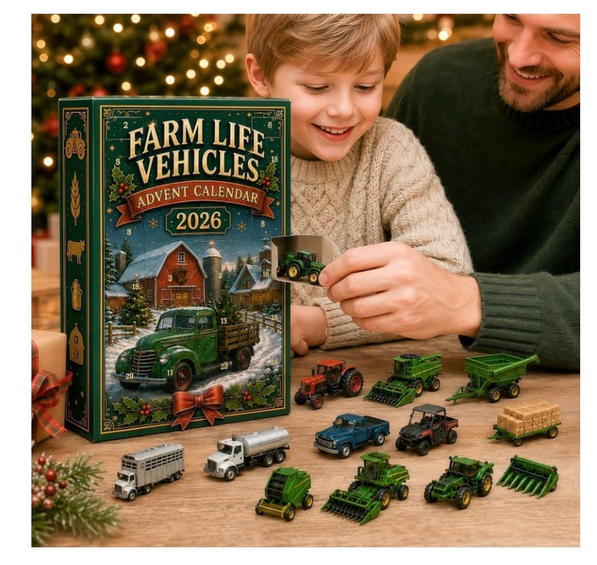 Farm Life Vehicles Advent Calendar 2026,24-Day 2D Acrylic Agricultural Machines