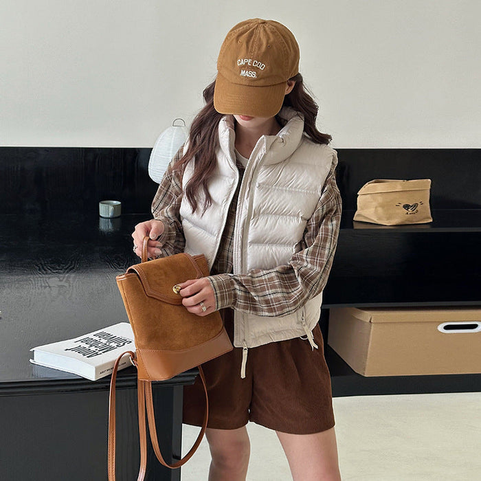 Autumn And Winter New Korean Style Stand Collar Short Cotton Waistcoat