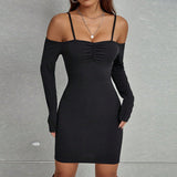Women's off shoulder one neck slim fit hip hugging skirt