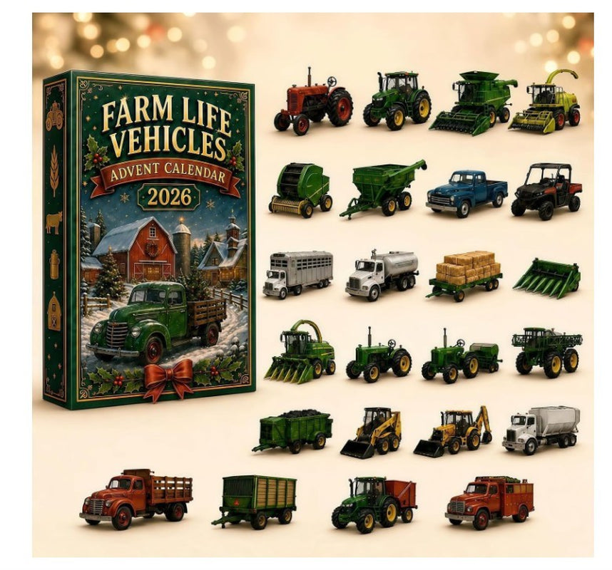 Farm Life Vehicles Advent Calendar 2026,24-Day 2D Acrylic Agricultural Machines