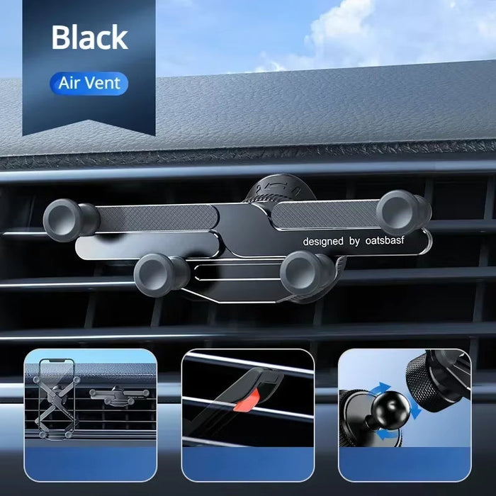 Gravity Car Phone Holder 360 Degree Rotatable Invisible Alloy Car Mount Air Vent Dashboard Gravity Mount GPS Stand Cell Support