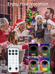 Christmas Tree Lights 35M, 300 LED Christmas Lights Outdoor Warm+Multicolor