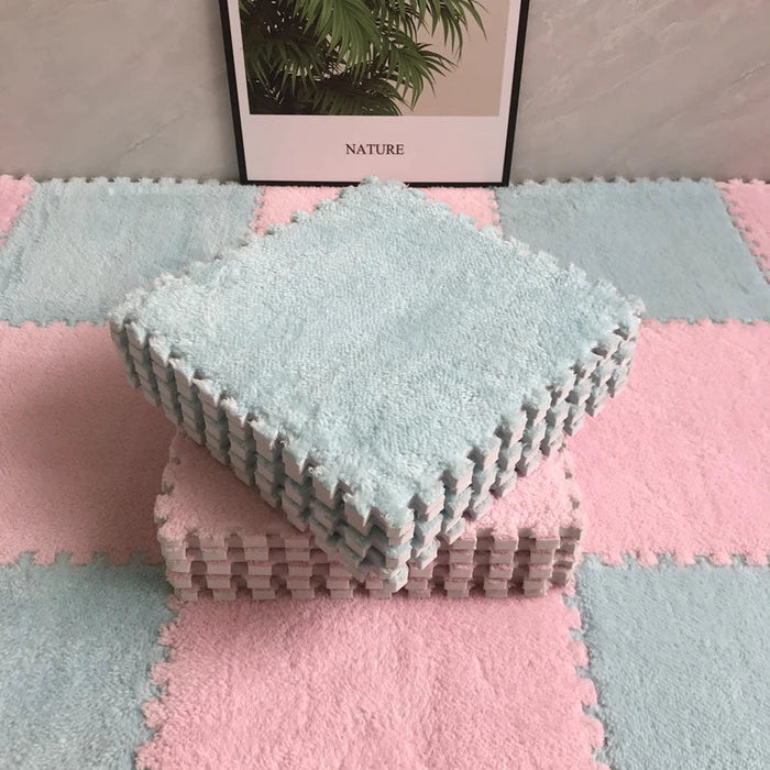 Soft Plush Children'S Mat Baby Play Mat Baby Toys Eva Foam Puzzle Carpet in Children'S Room Keep Warm Playmat 30*30*1CM