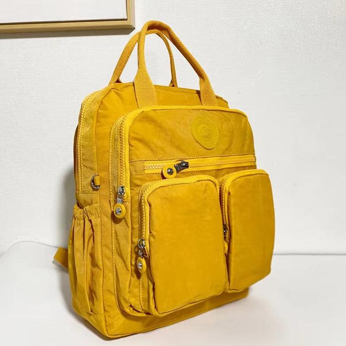 Fashion Woman Backpack Waterproof Nylon Soft Handle Solid Multi-Pocket Travel Zipper Feminina School Bags Laptop Backpack