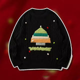 American Hiphop Creative Flocking Couple Christmas Sweater