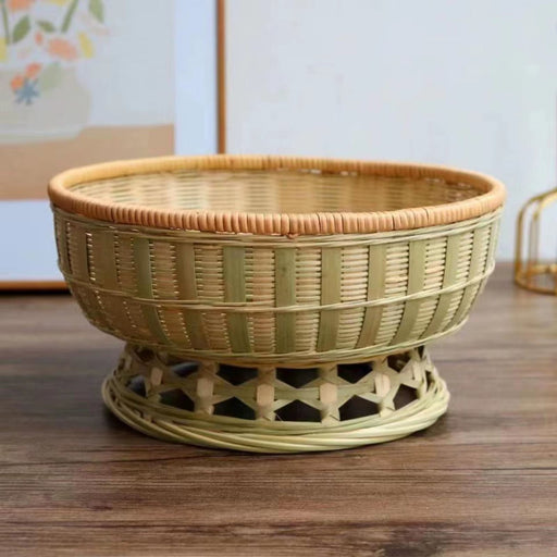Bamboo Bread Basket Woven Fruit Basket Versatile Lightweight Storage Basket Woven Bowl Basket for Desktop Bedroom Closet
