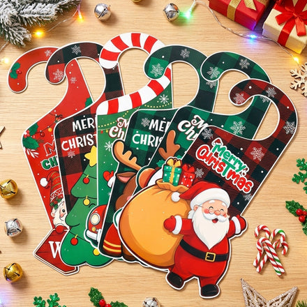 Christmas Cartoon Red Green Unilateral Open Door Handle Hanging