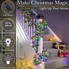 Christmas Cluster Lights, 2000 Leds, Multi-Coloured
