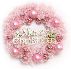 Traditional Christmas Wreath Pink Glamour - 50Cm /20" Large Artificial Floral Front Door Decoration - Festive Hanging Xmas Ornament Garland Style 2