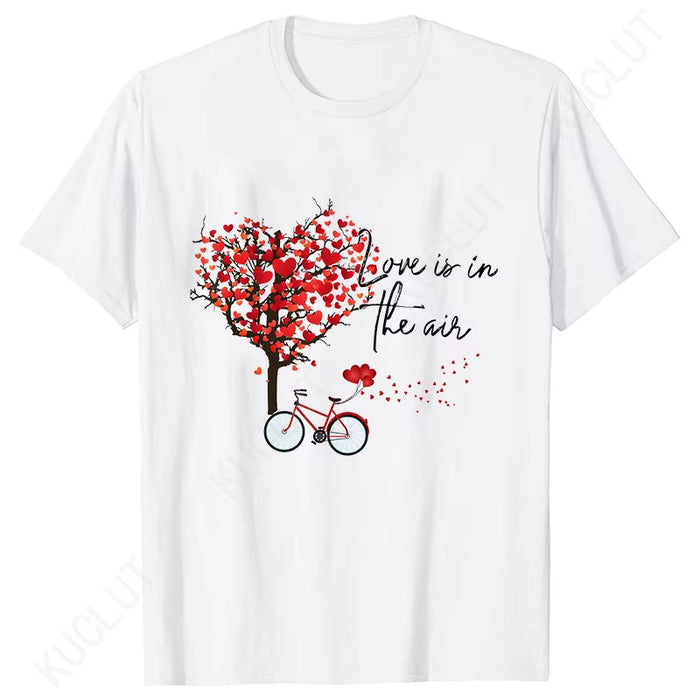 Love Is in the Air T-Shirts for Men Women Matching Couples Valentine’S Day Shirt Anniversary Graphic Y2K Tops Short Sleeve Tees