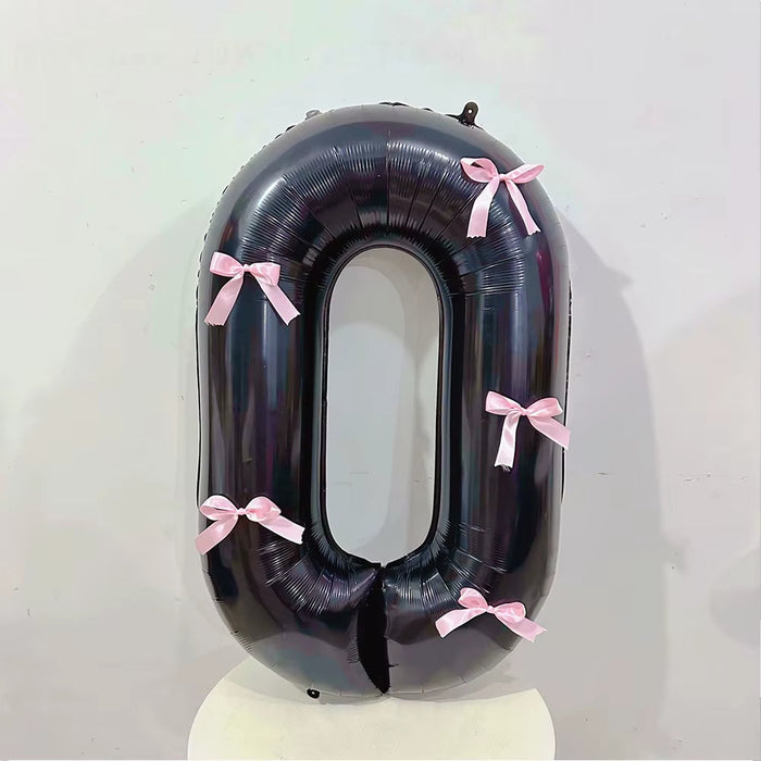 INS 32Inch Black Large Number Foil Balloons Figure Helium Balloon Birthday Decals Photo Props Birthday Party Decorations