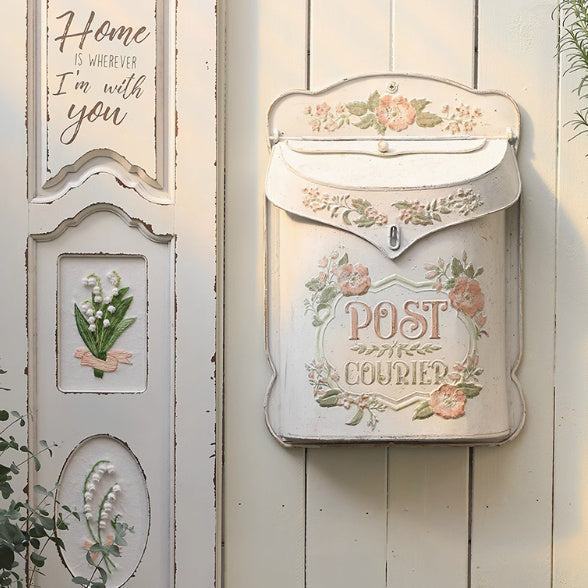 Wrought Iron European Wall Hanging Mailbox Retro Garden Exterior Wall Rainproof