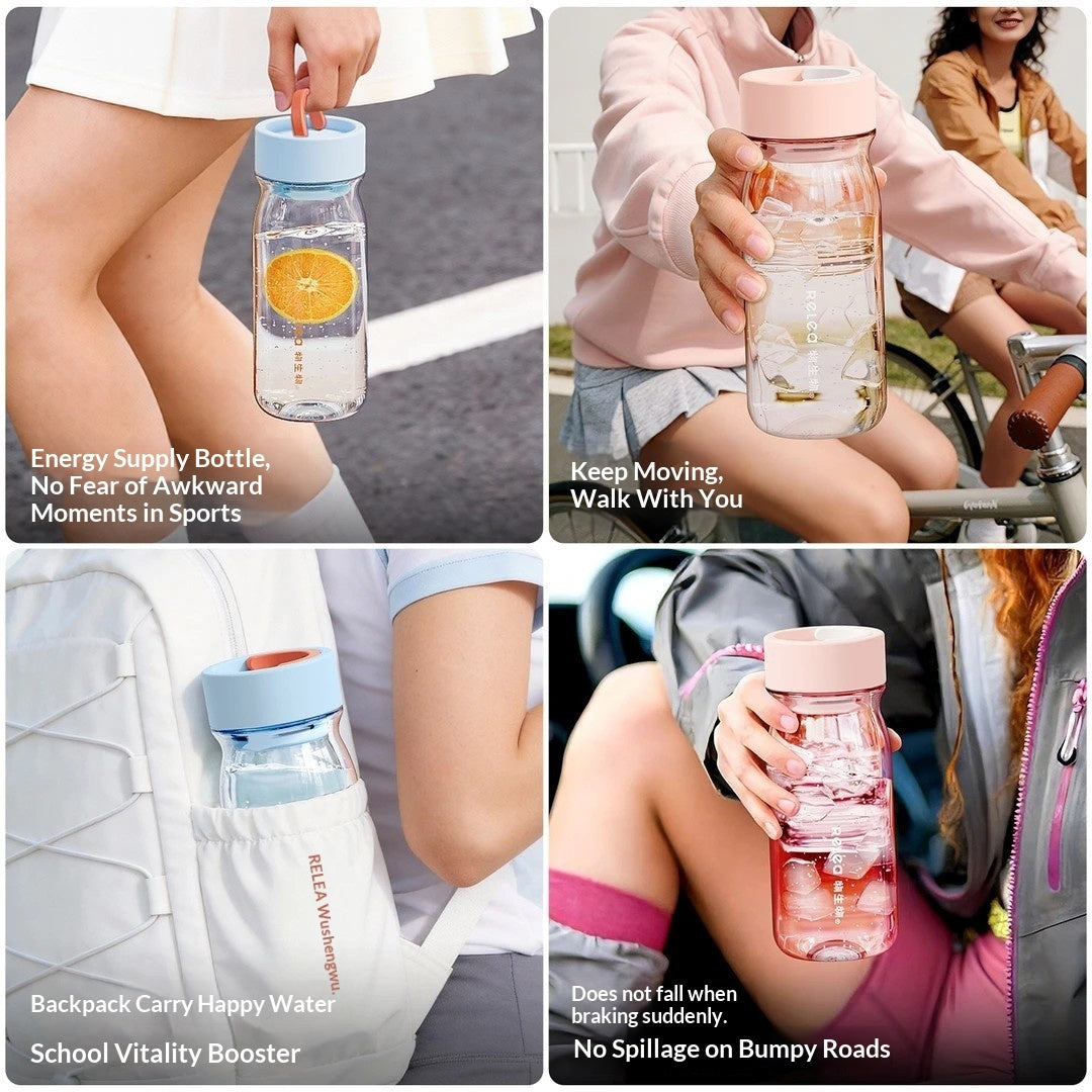 Plastic Water Bottle Stylish Design Summer Sports Portable Tea On-the-go Cup