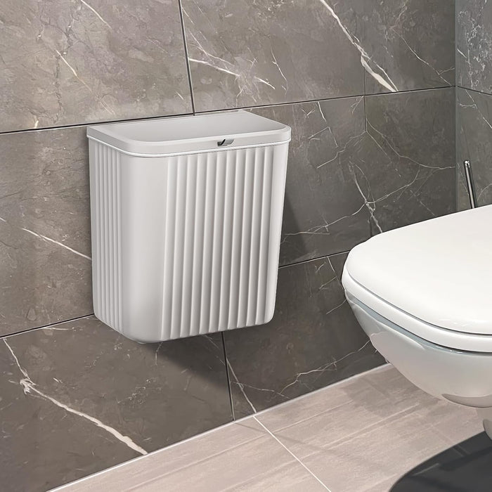 Kitchen Bin Hanging Trash Can with Lid Wall-Mounted Waste Bin for Kitchen Cabinet Door under Sink Compost Bins with Sliding Cover for Cupboard, Bathroom