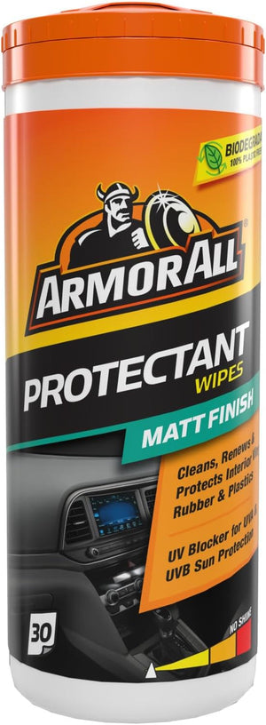 , 30 Matt Protectant Wipes, Citrus Scent, Suitable for Plastic and Vinyl, Restores Your Surfaces Appearance and Keeps Them Protected, Ideal for Car Detailing, Freshness Lock, Made in the UK