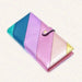Women'S Fashion Elegant PU Leather Long Wallet Colorful Stripe Stitching Zipper Pocket Card Holder, Bifold