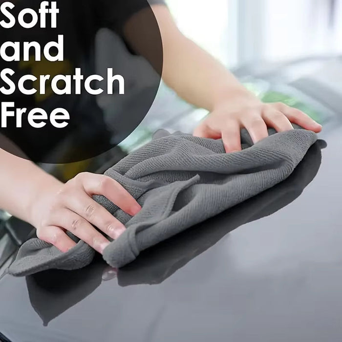 1/50Pcs Gray Bamboo Charcoal Thickened Super Absorbent Dishcloth Oil Resistant Kitchen Wipes Microfiber Cleaning Cloths