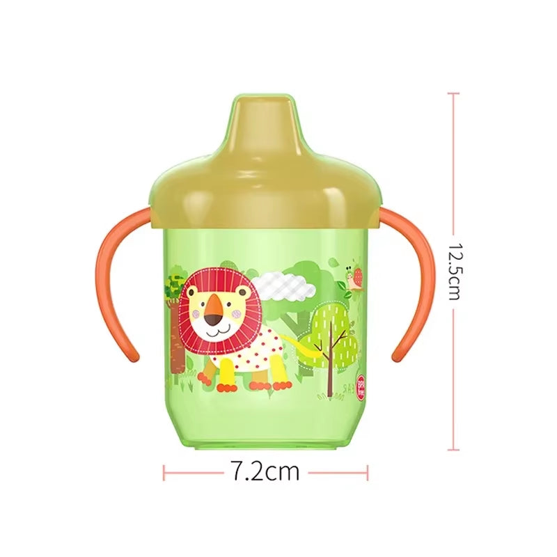 Cute Baby Feeding Cup with Straw BPA Free Portable Feeding Bottle Leak Proof with Handle Kids Training Baby Sippy Copos