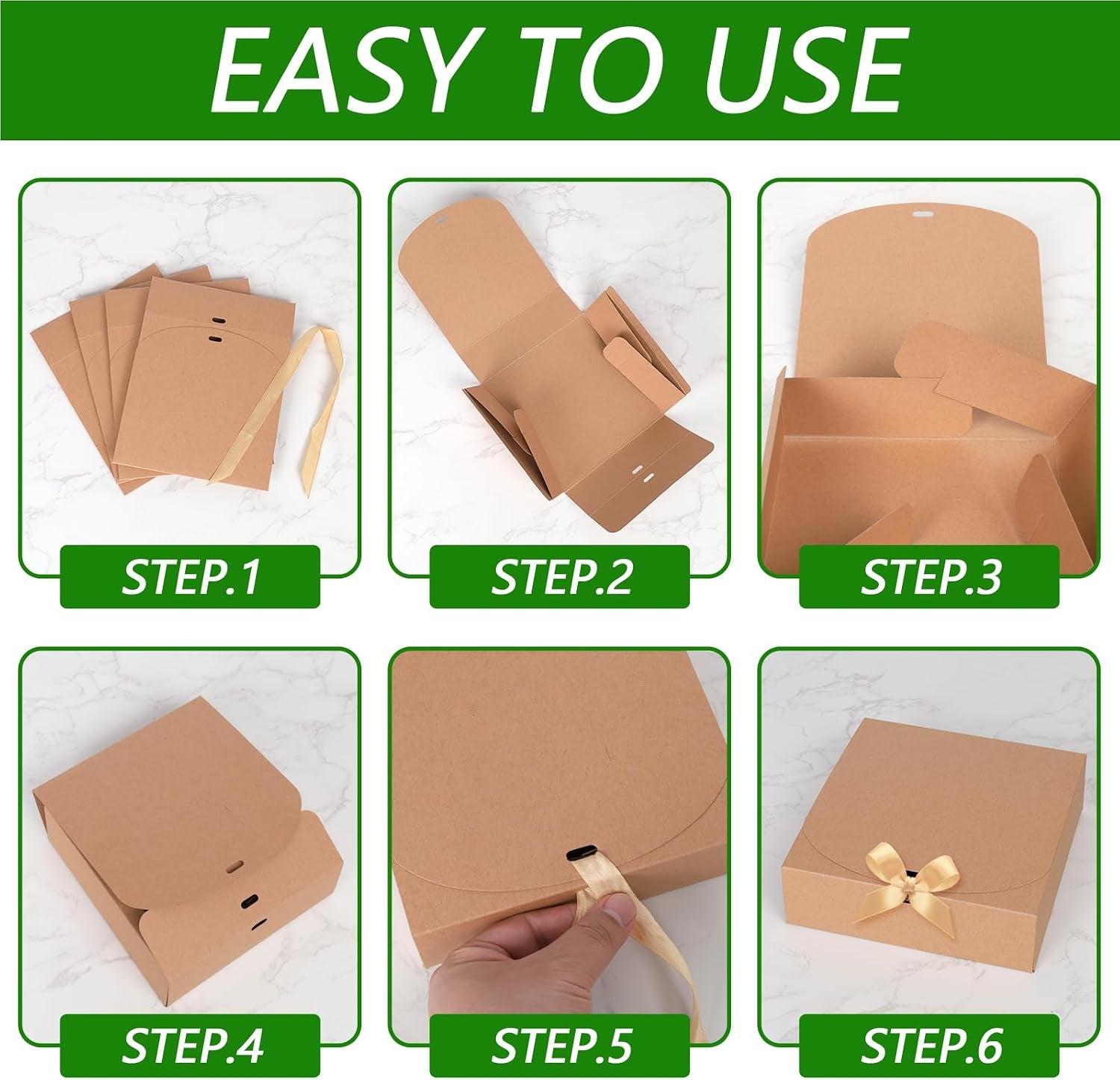 10 Pack Gift Boxes with Lids 16X16X5Cm Kraft Cardboard Gift Box Bridesmaid Proposal Box for Wedding Birthday Christmas Party Present