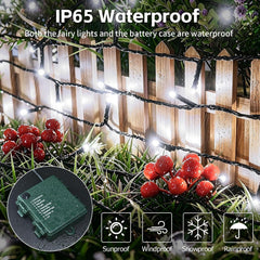 Battery Fairy Lights, 20M 200 Leds Cool White Christmas Lights
