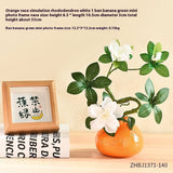 Orange Ceramic Small Vase Ornaments Living Room Flower Arrangement Hydroponic Plant Flowers Green Radish