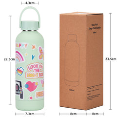 500ml Double-layerd Stainless Steel Insulation Mug Portable Handle Student Children Outdoor Sports Water Bottle