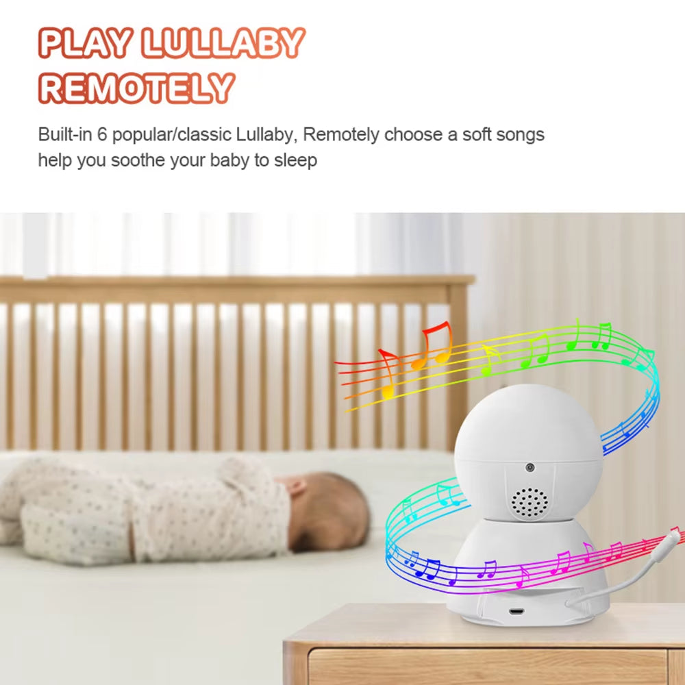 Tuya Smartlife App Baby Monitor Detect Temperature 1080P Mini IP Wifi Built-In Lullaby CCTV PZT Babyphone Baby Camera